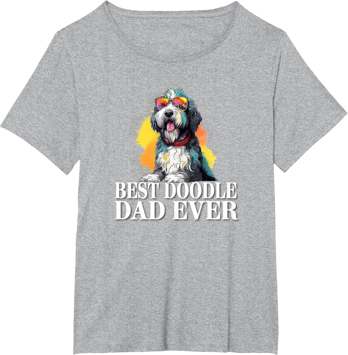 Cute Mens Boys Dog Lover Sunglasses Best Bernedoodle Dad T-Shirt - Heather Grey