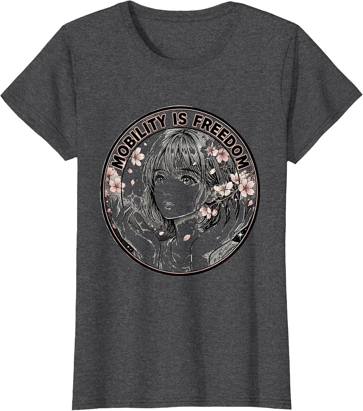 Women's Mobility Is Freedom Physical Therapy Design T-Shirt - Dark Heather Grey