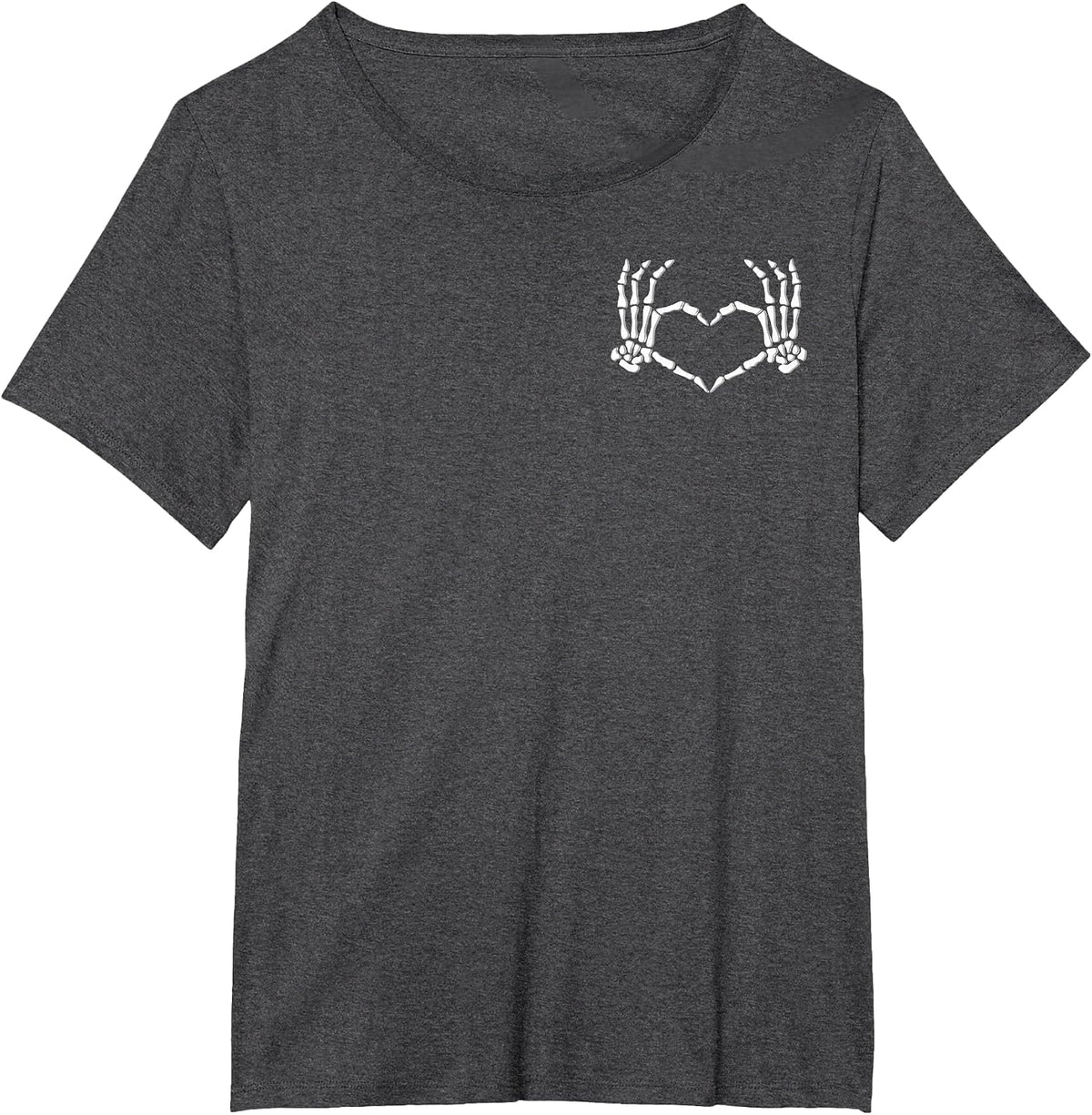 Skeleton Hands Heart Halloween Costume Men Women Girls T-Shirt - Dark Heather Grey