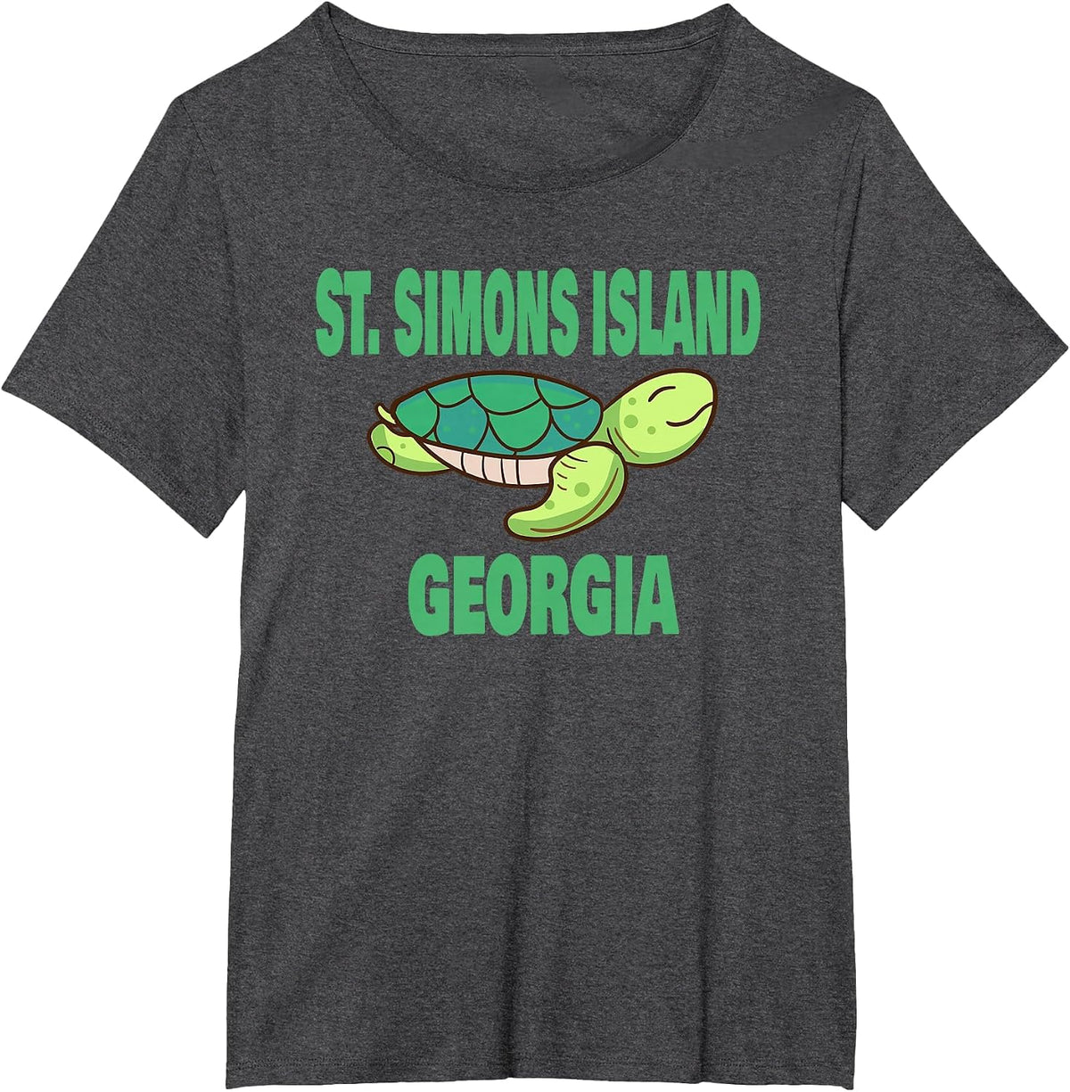 St. Simons Island Sea Turtle Themed T-Shirt - Dark Heather Grey