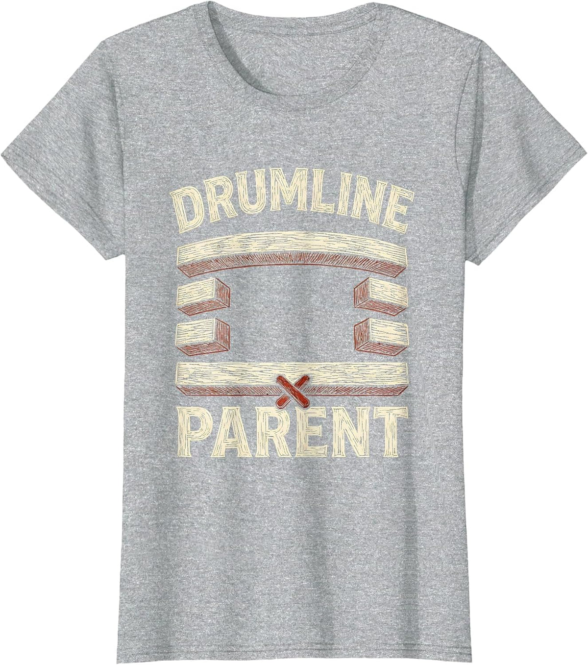 Women's Drumline Parent Funny Drummer Gift Music Lover Percussionist T-Shirt - Heather Grey