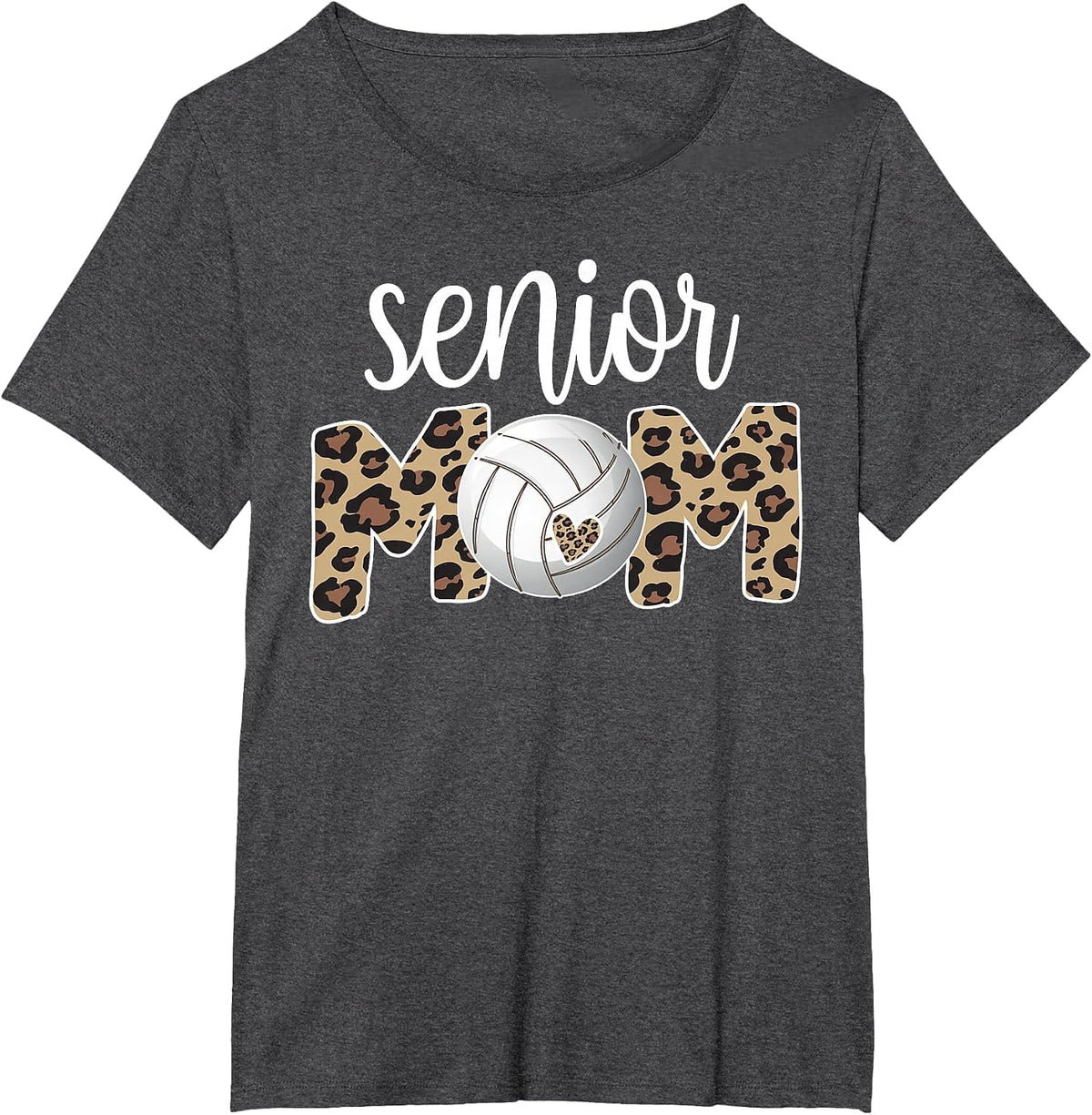 Proud Senior Mom Volleyball Player Senior Mama T-Shirt - Dark Heather Grey
