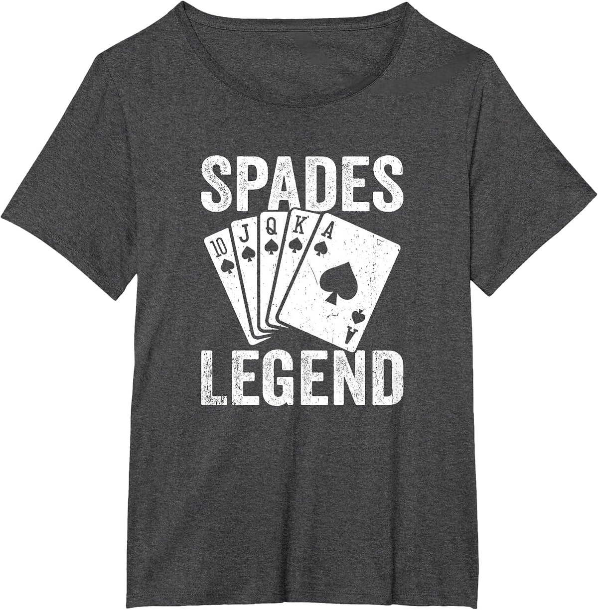 Spades Legend Fun Spade Card Game T-Shirt - Dark Heather Grey