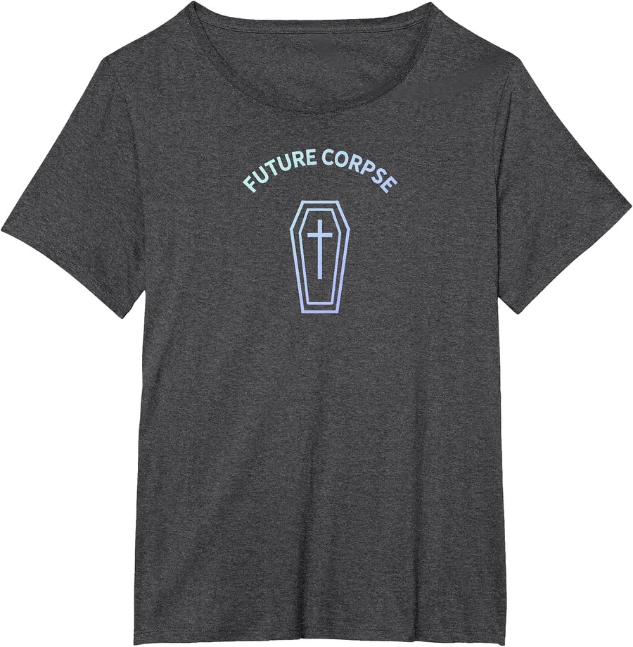 Future Corpse Coffin Pastel Goth Grunge Halloween Aesthetic T-Shirt - Dark Heather Grey