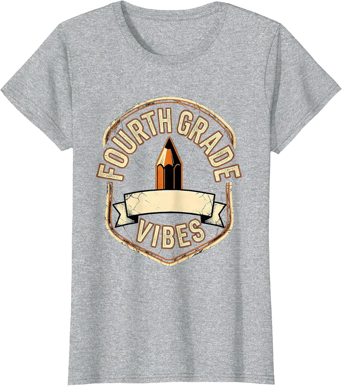 Fourth Grade Vibes Retro Teacher Back To School T-Shirt - Heather Grey