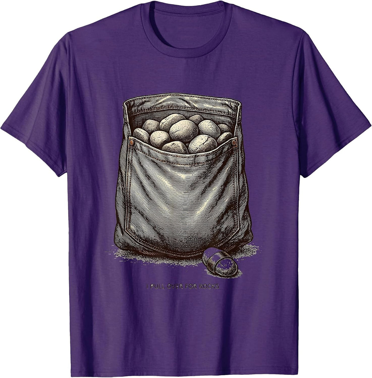 I Pull Over For Rocks Funny Rock Collector Geology Humor T-Shirt - Purple