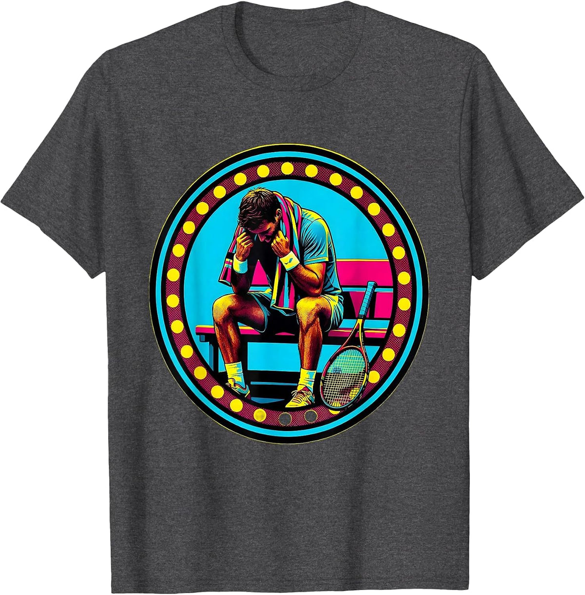 Tennis Champion Rest Graphic Tee T-Shirt - Dark Heather Grey