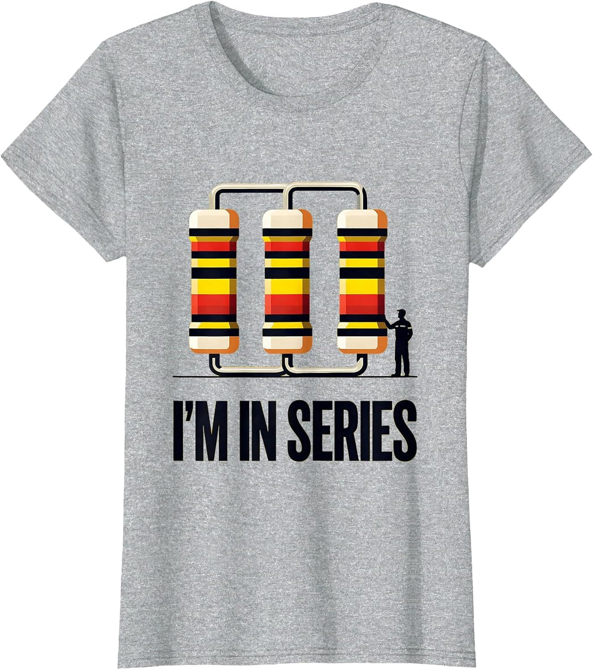 Women's I'M IN SERIES Geometric Electrician Engineer Tech Worker T-Shirt - Heather Grey
