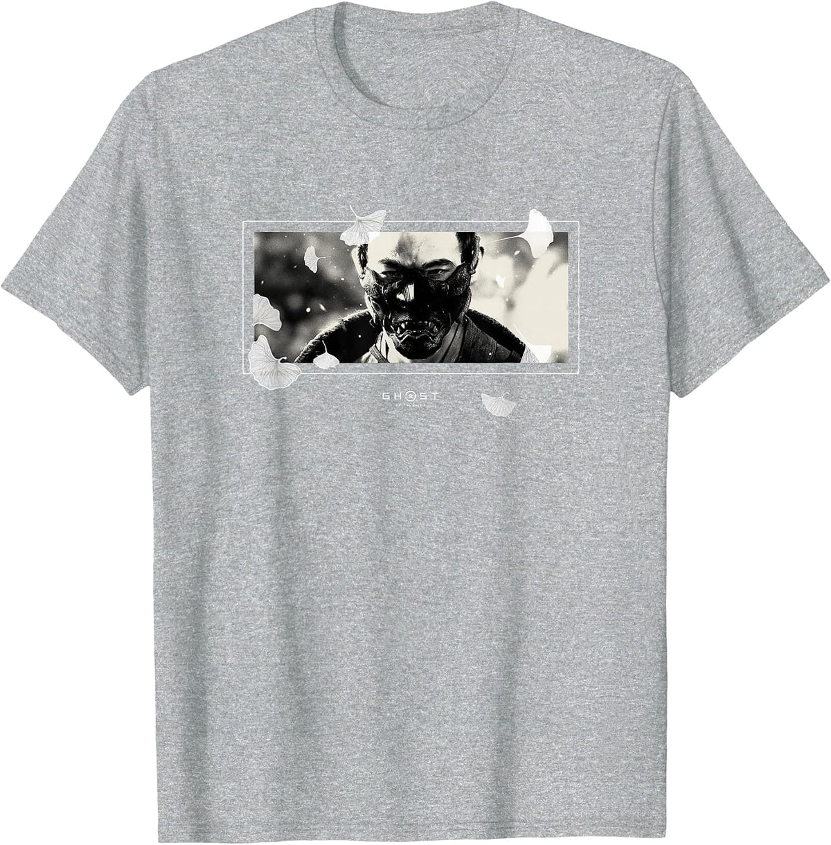 Ghost of Tsushima White Falling Leaves T-Shirt - Heather Grey