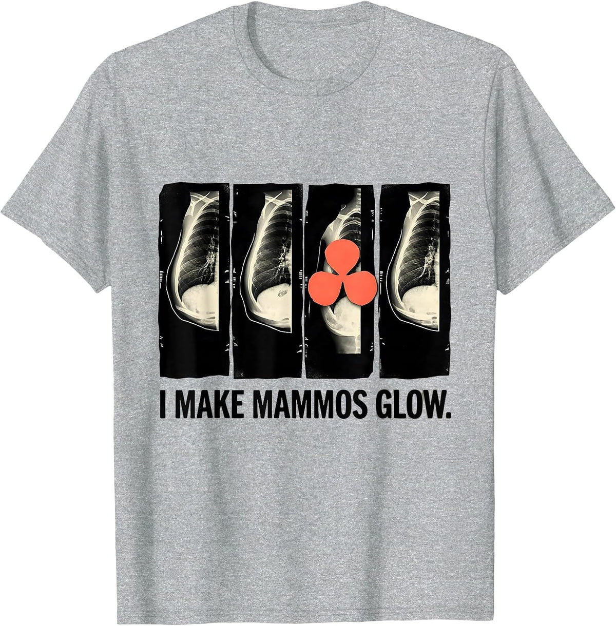 Men's I Make Mammos Glow Linocut Radiology Tech X-Ray Tech Gift T-Shirt - Heather Grey