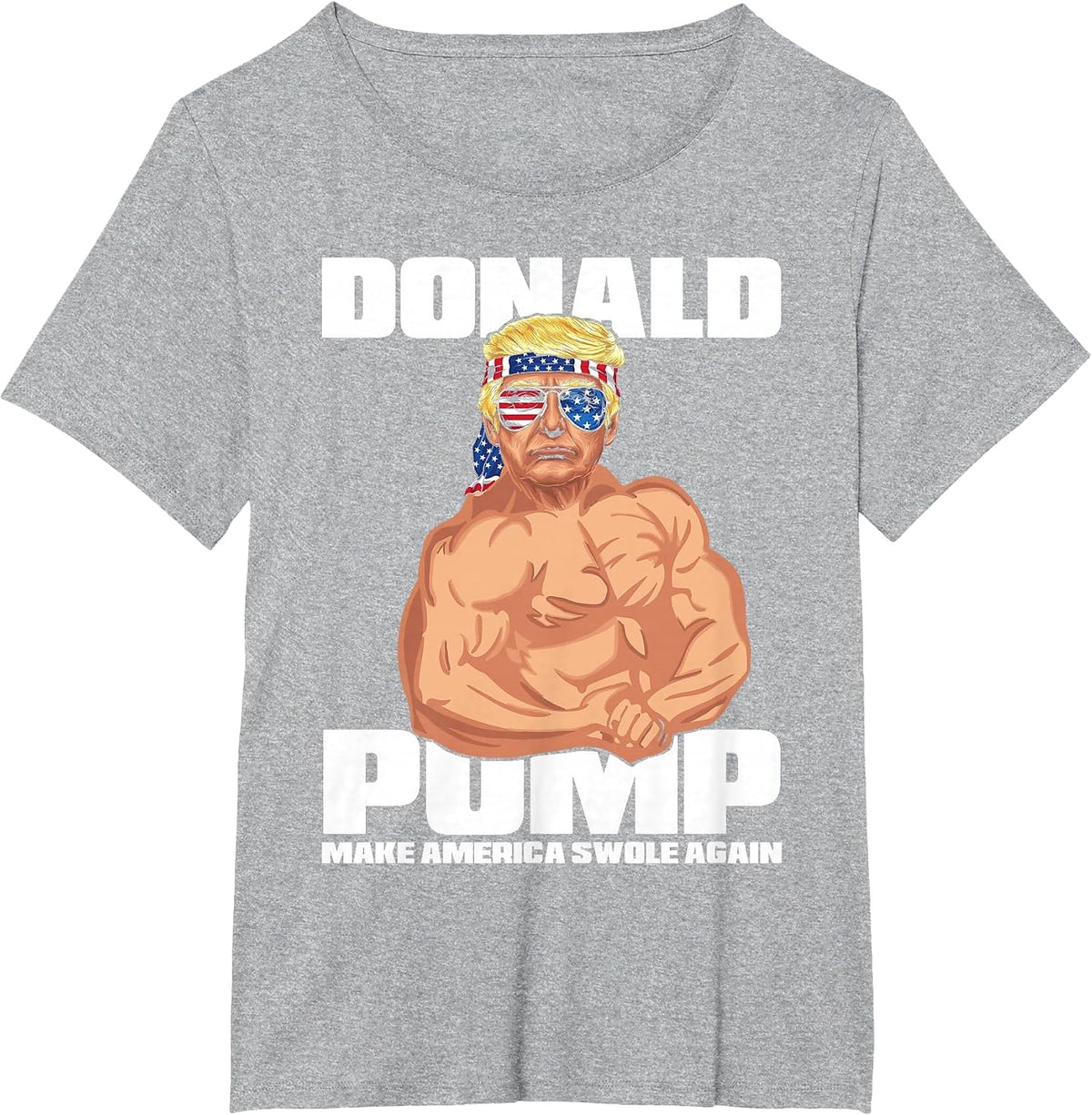 Patriotic Trump Funny July 4th Donald Pump T-Shirt T-Shirt - Heather Grey