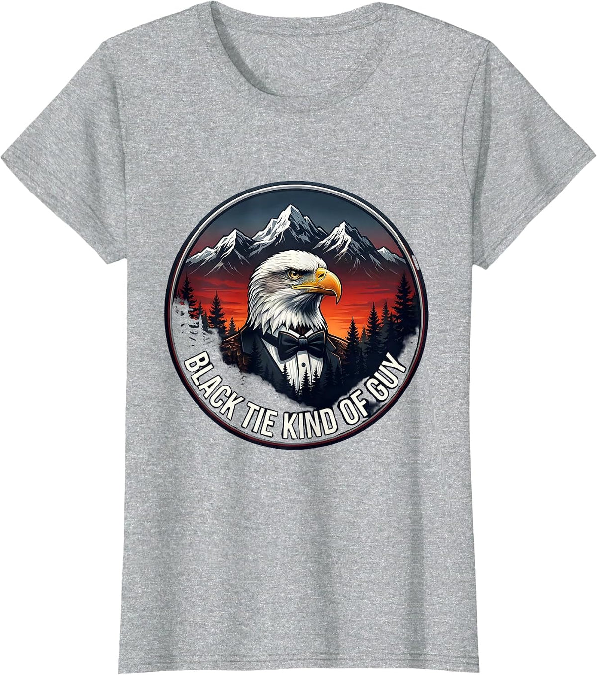 Black Tie Kind of Guy Tuxedo Graphic Design T-Shirt - Heather Grey