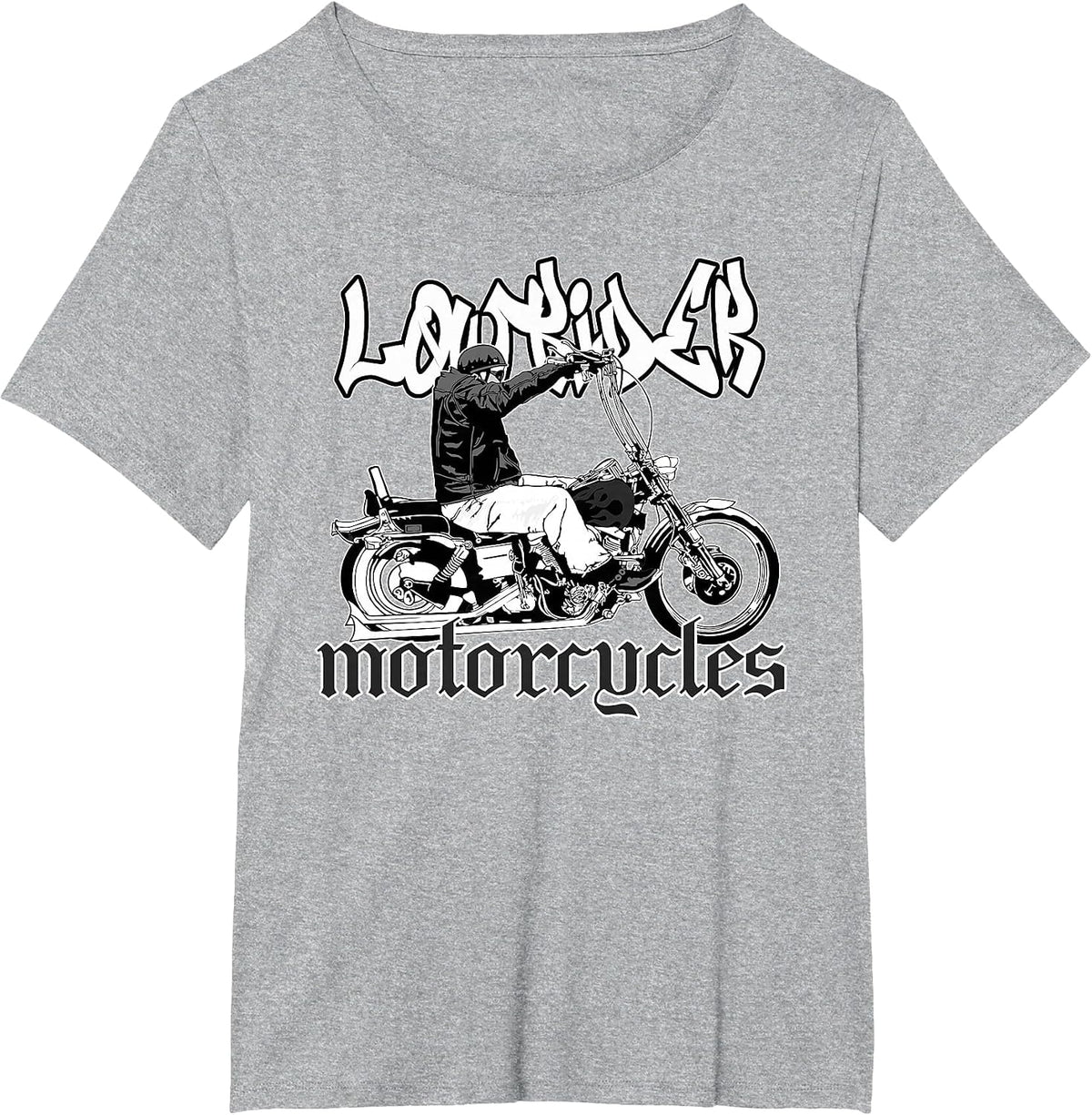 Mens Chicano Biker. Latino Cholo Motorcycles, Vicla Lowrider T-Shirt - Heather Grey