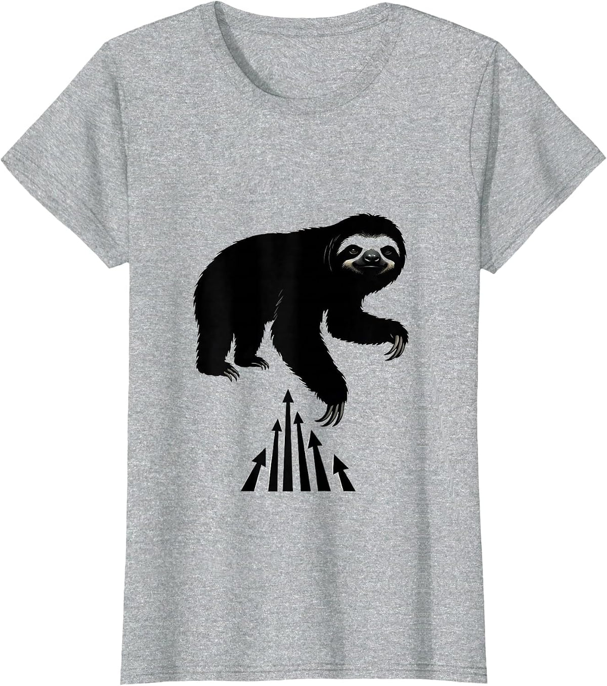 Women's Sloth Silhouette Funny Sloth Lover Gift T-Shirt - Heather Grey