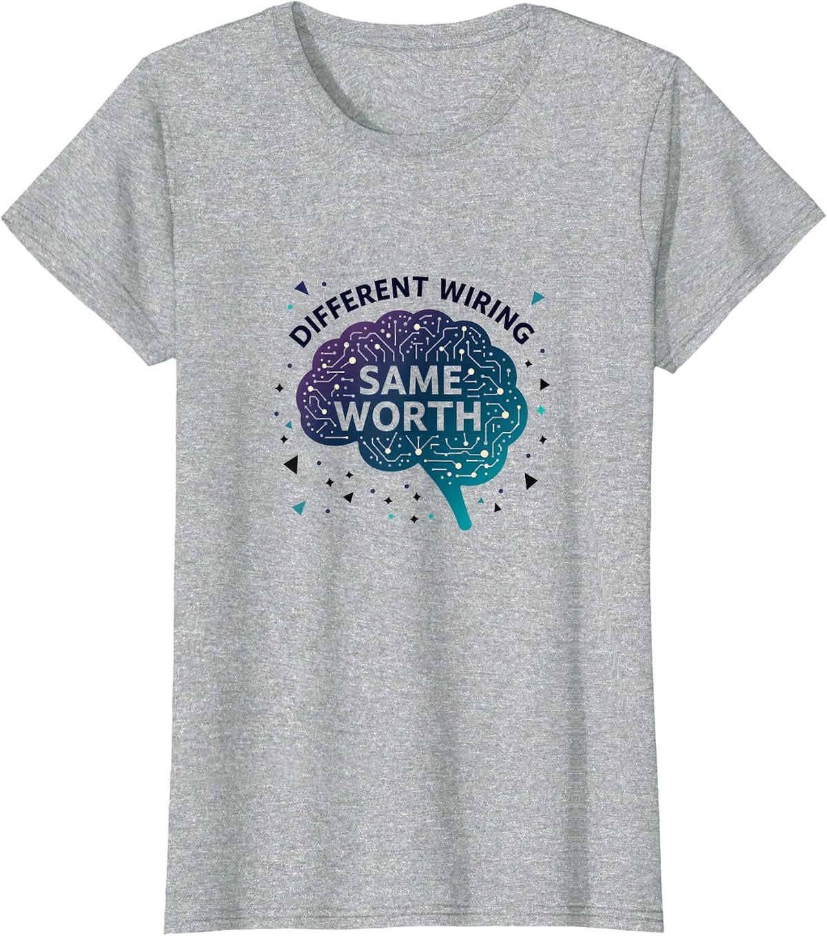 Different Wiring Same Worth ADHD Awareness T-Shirt - Heather Grey