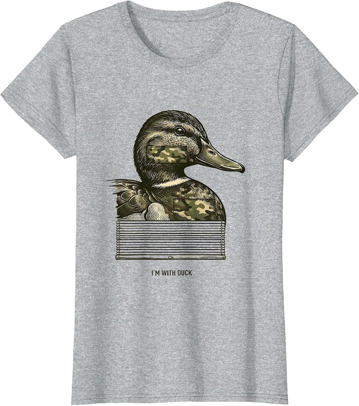 I'm With Duck Funny Duck Camo Outdoor Hunting Gift T-Shirt - Heather Grey