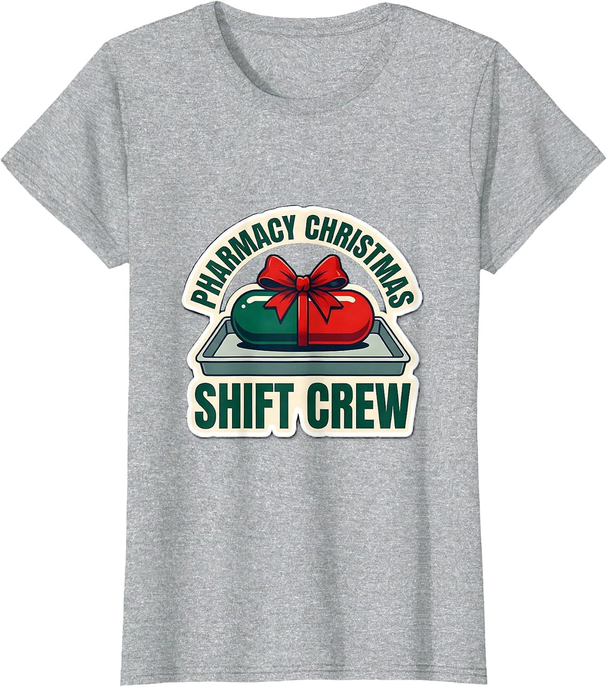 Pharmacy Christmas Shift Crew Funny Pharmacy Tech Squad T-Shirt - Heather Grey
