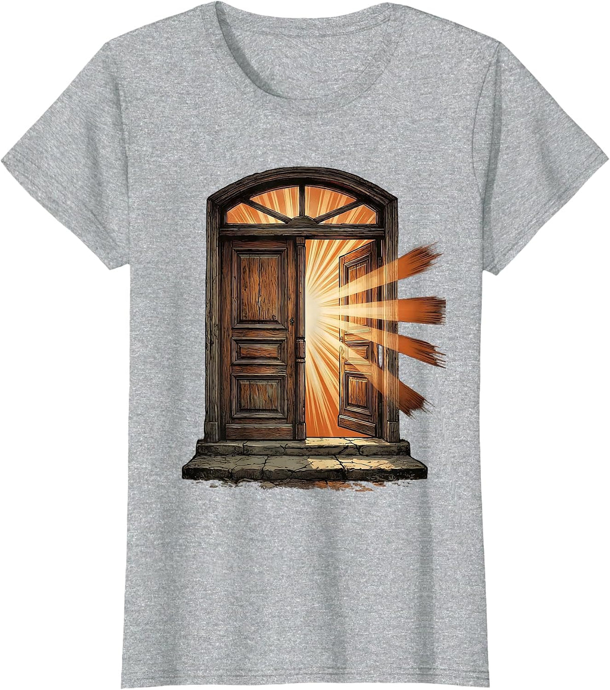 Social Worker Open Door Warm Light Graphic T-Shirt - Heather Grey