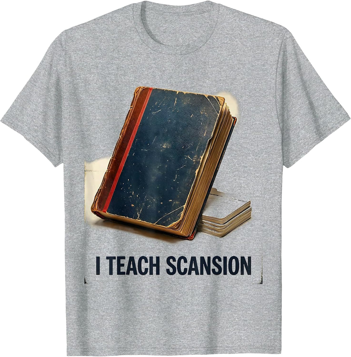 Men's I Teach Scansion Vintage Literary Humor English Teacher T-Shirt - Heather Grey