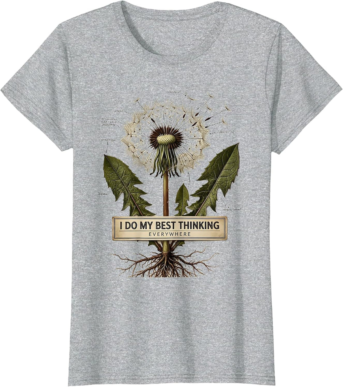 I Do My Best Thinking Everywhere ADHD Design T-Shirt - Heather Grey