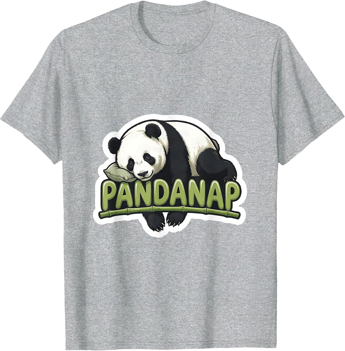 Men's Pandanap Cute Sleeping Panda Animal Lover Sleep T-Shirt - Heather Grey