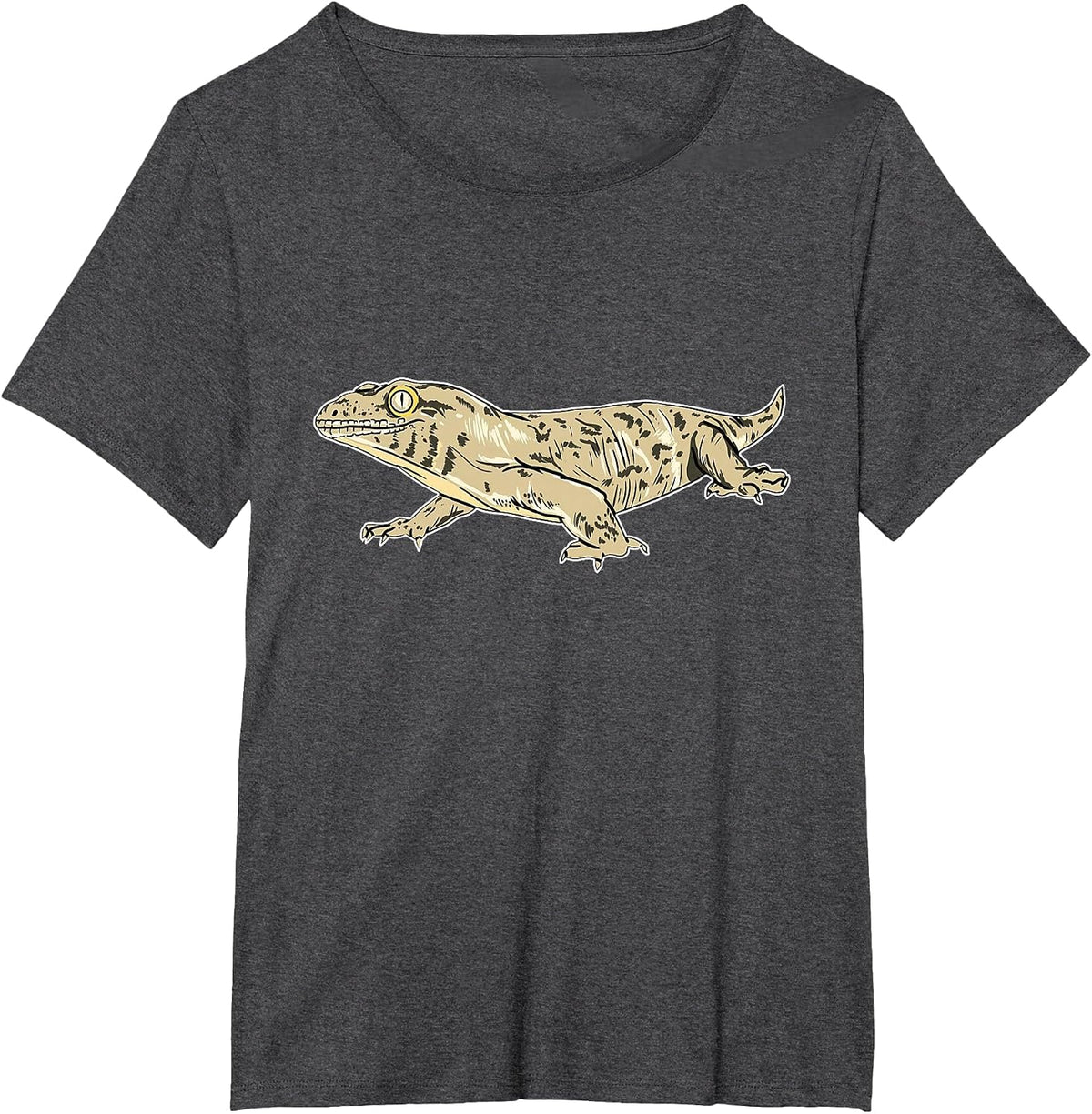 Leachie Gecko New Caledonian Giant Gecko Lizard Reptile T-Shirt - Dark Heather Grey