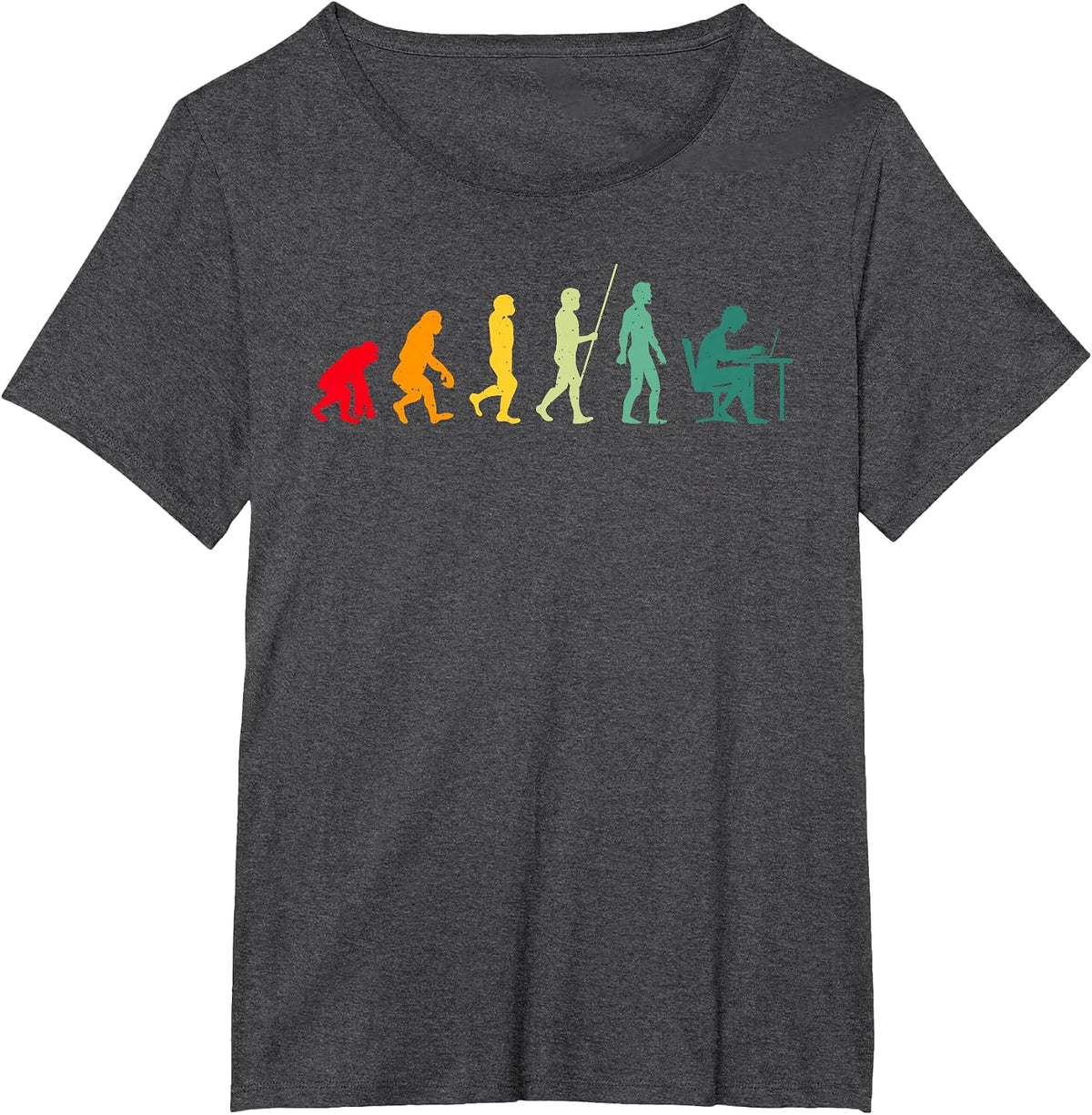 Evolution of Man Computer Programmer Funny Geek Lover IT T-Shirt - Dark Heather Grey