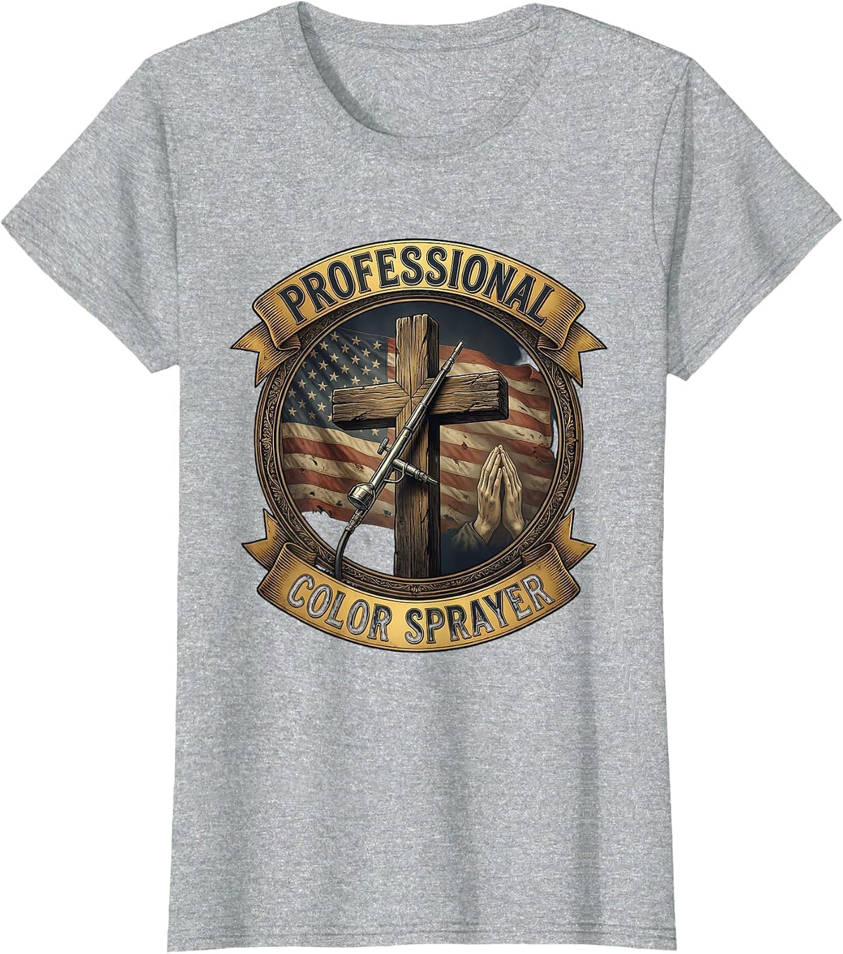 Professional Color Sprayer Airbrush Art Design T-Shirt - Heather Grey