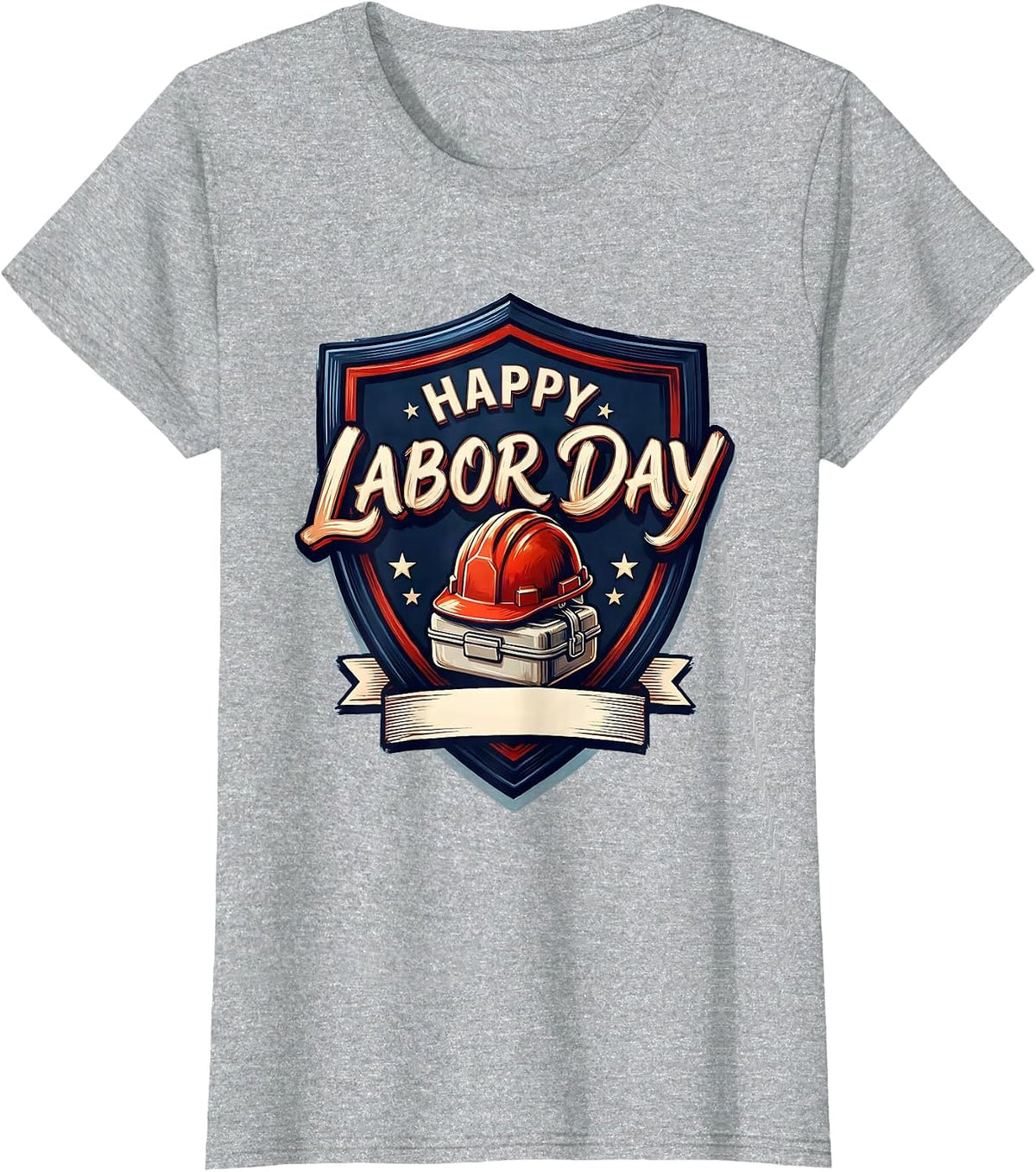 Women's Happy Labor Day Patriotic Union Worker Pride Graphic T-Shirt - Heather Grey