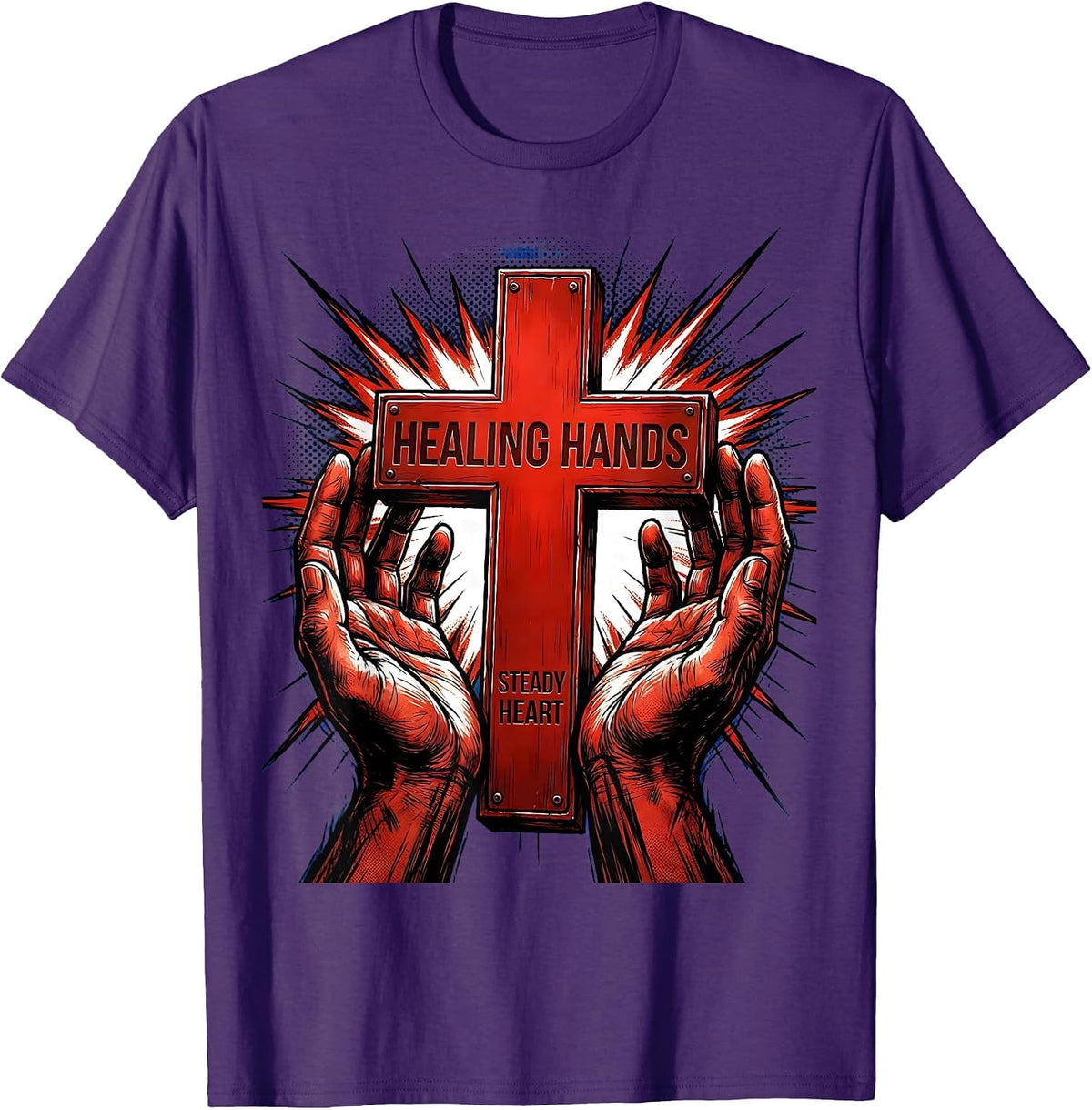 Healing Hands Steady Heart Medical Assistant Design T-Shirt - Purple