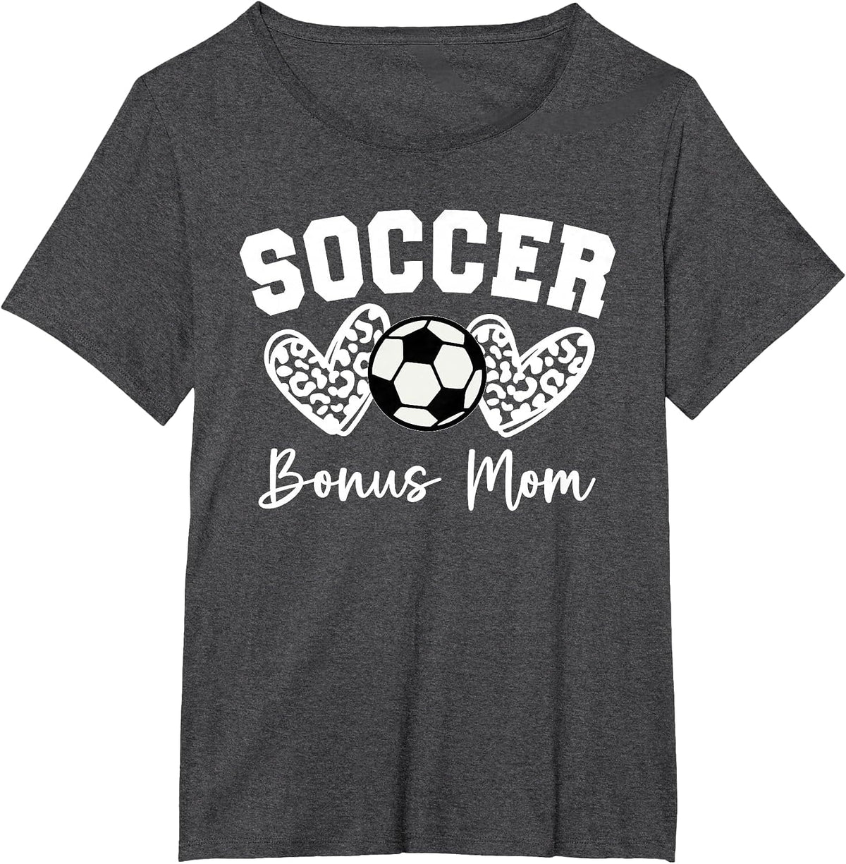 Soccer Bonus Mom Matching Family Soccer T-Shirt - Dark Heather Grey