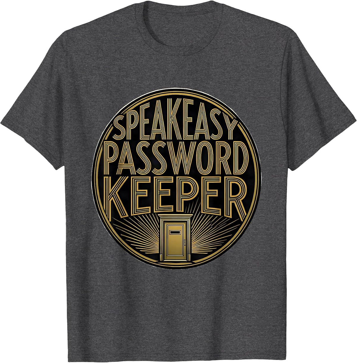 Men's Speakeasy Password Keeper Roaring 1920s Vintage Glamour New T-Shirt - Dark Heather Grey