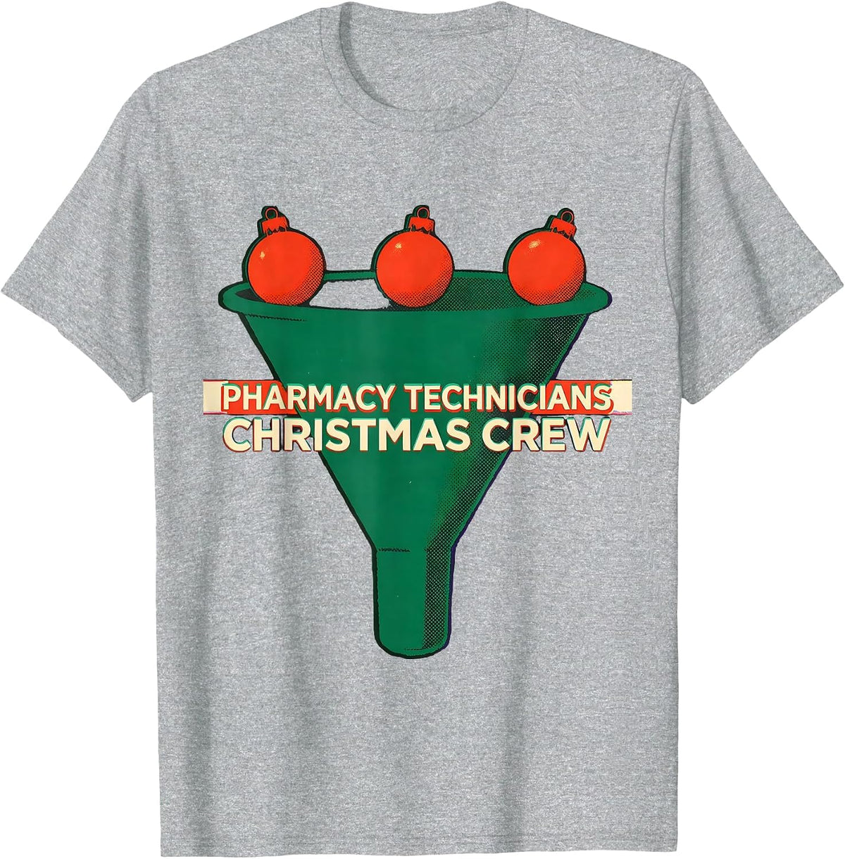 Men's Pharmacy Technicians Christmas Crew Funny Pharmacy Squad T-Shirt - Heather Grey