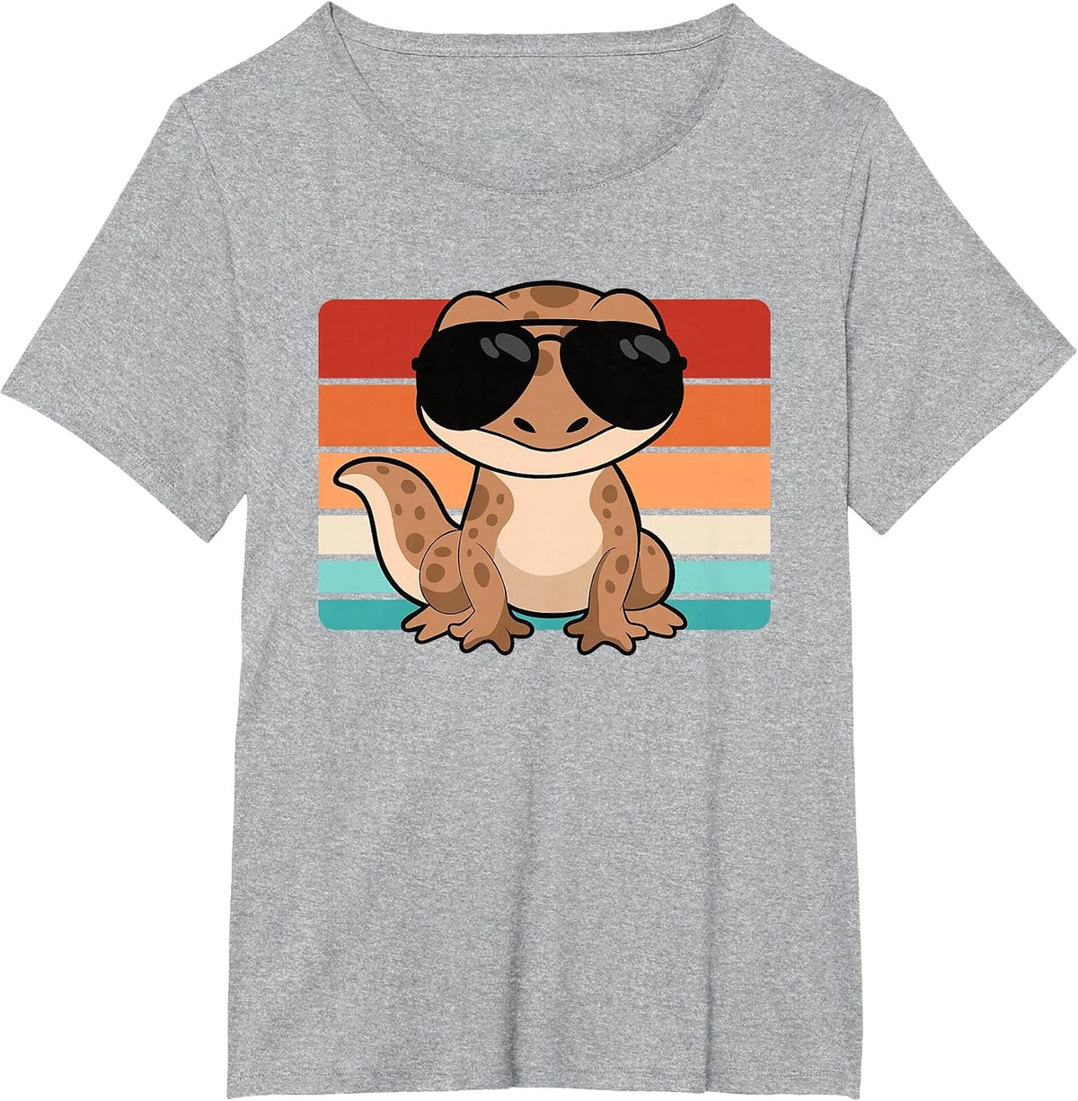 Cool Retro Leopard Gecko Lover Funny Lizard Men Boys Kids T-Shirt - Heather Grey