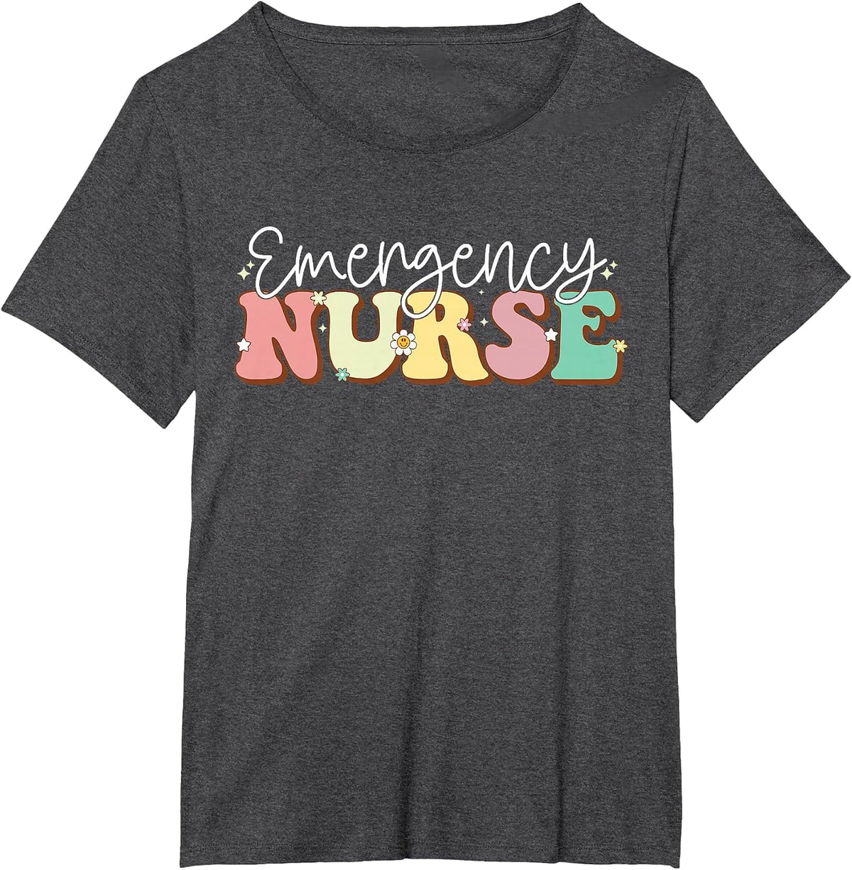 Groovy Er Nurse Emergency Room Nurse Nursing T-Shirt - Dark Heather Grey