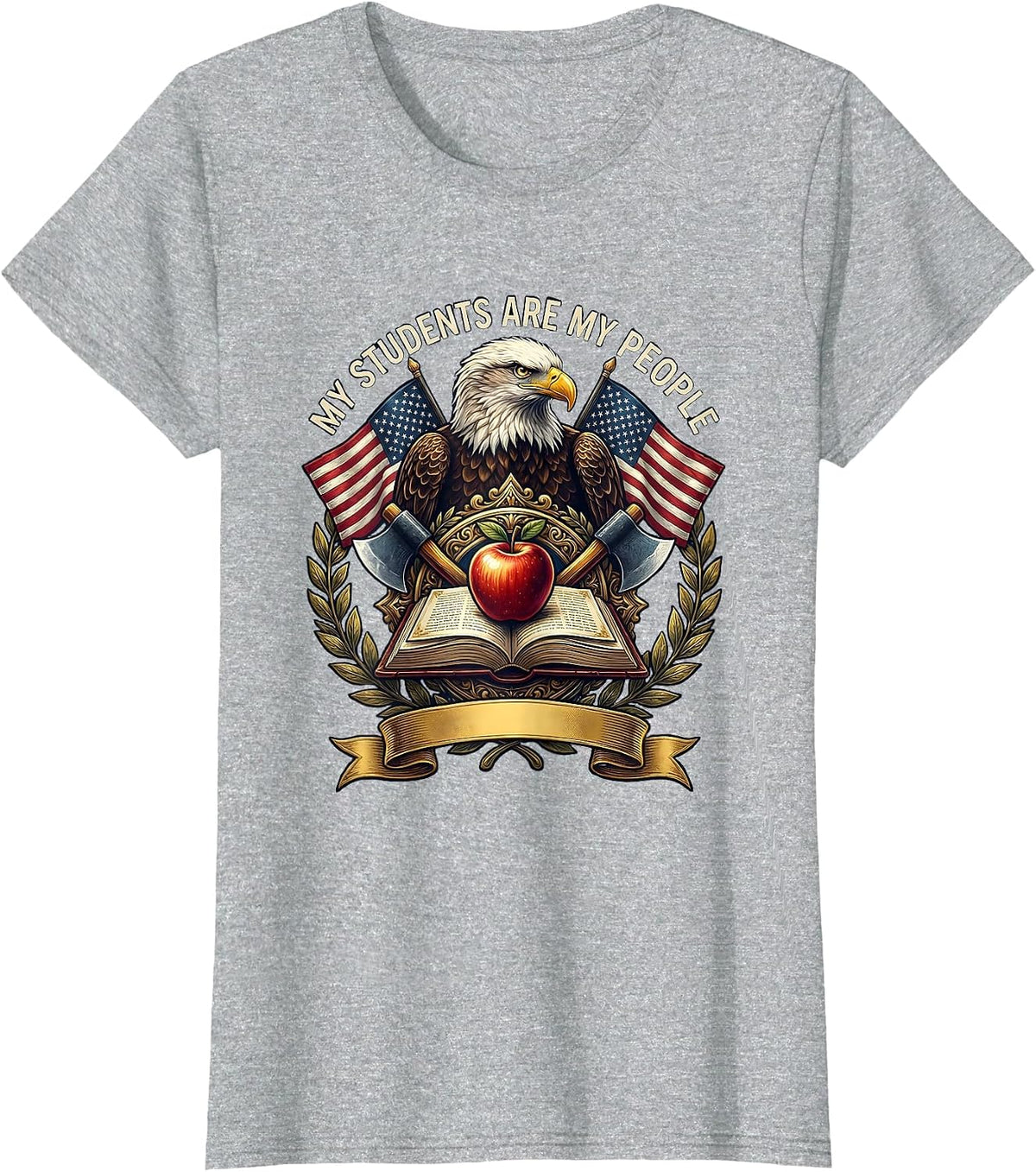 My Students Are My People 4th Grade Teacher T-Shirt - Heather Grey
