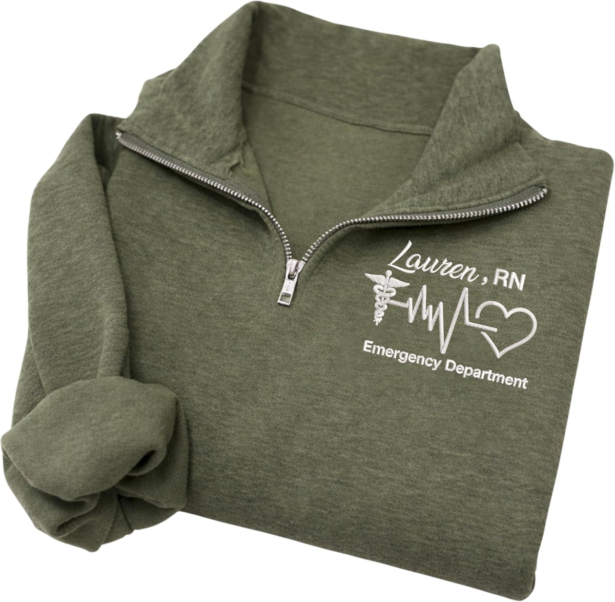 Chillever Custom Embroidered Profession Quarter Zip Sweatshirt, Personalized Workwear for Office, Clinic, Professional Gifts