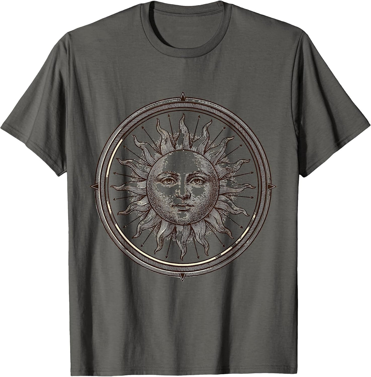 Math Teacher Sun Number Line Graphic Design T-Shirt - Asphalt Grey