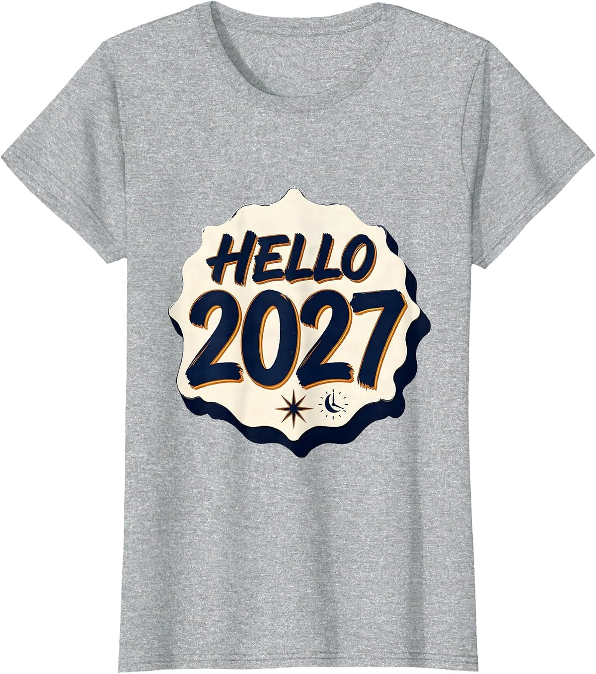 Hello 2027 Family Matching New Year Eve Party Cozy Warm T-Shirt - Heather Grey