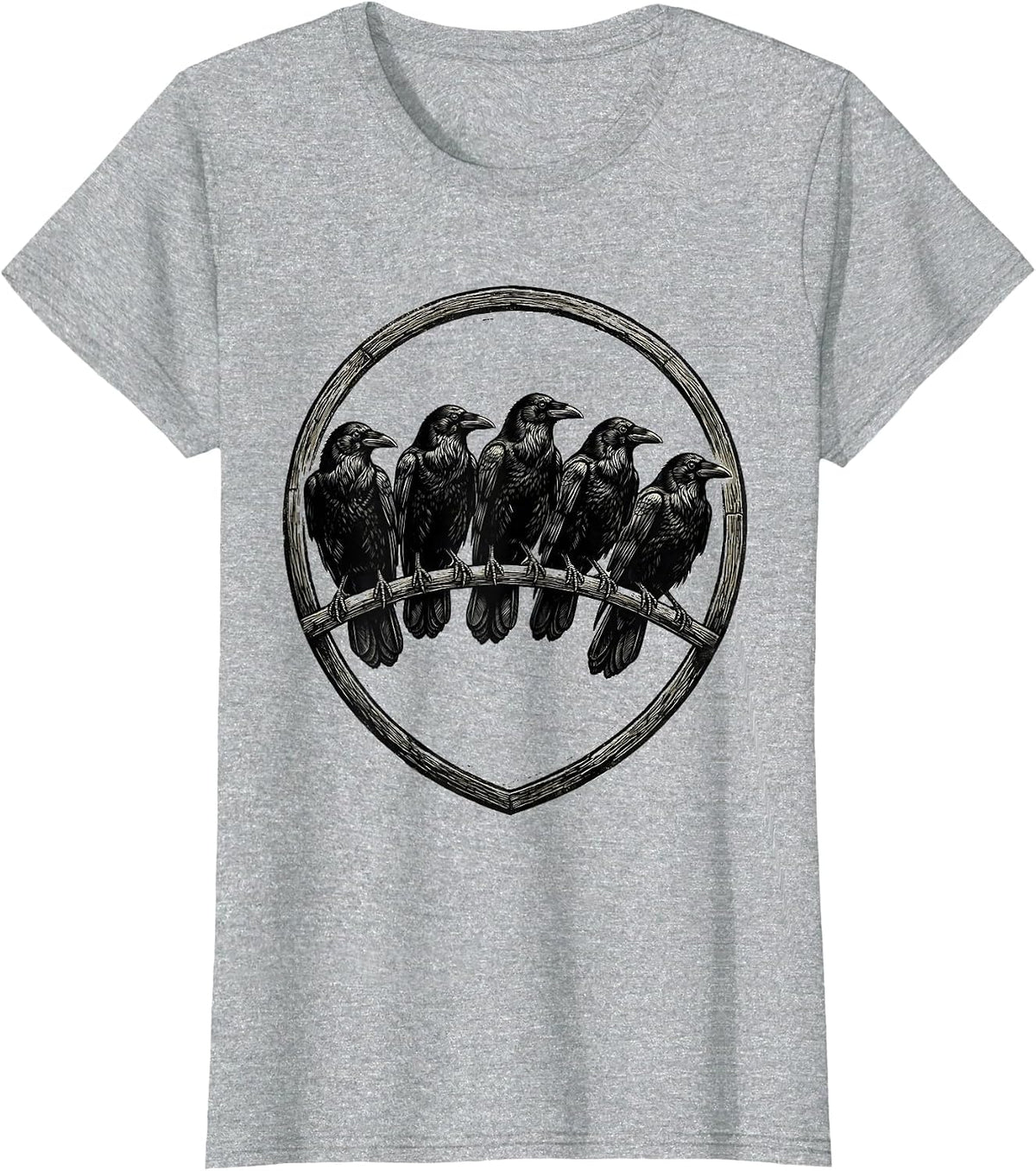 Murder Of Crows Dark Humor Gothic Bird Lover T-Shirt - Heather Grey