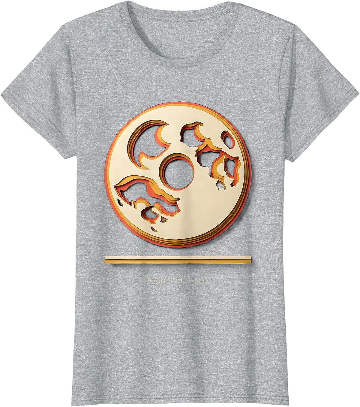 Phases Come And Go Celestial Lunar Cycle Astronomy Science T-Shirt - Heather Grey