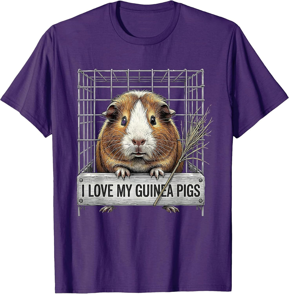 Men's I Love My Guinea Pigs Funny Guinea Pig Lover Pet Humor T-Shirt - Purple