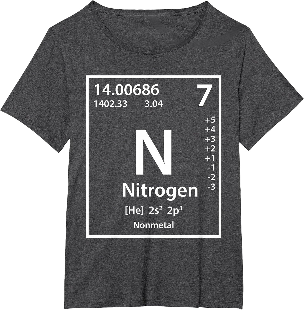 Nitrogen Element (White) T-Shirt - Dark Heather Grey