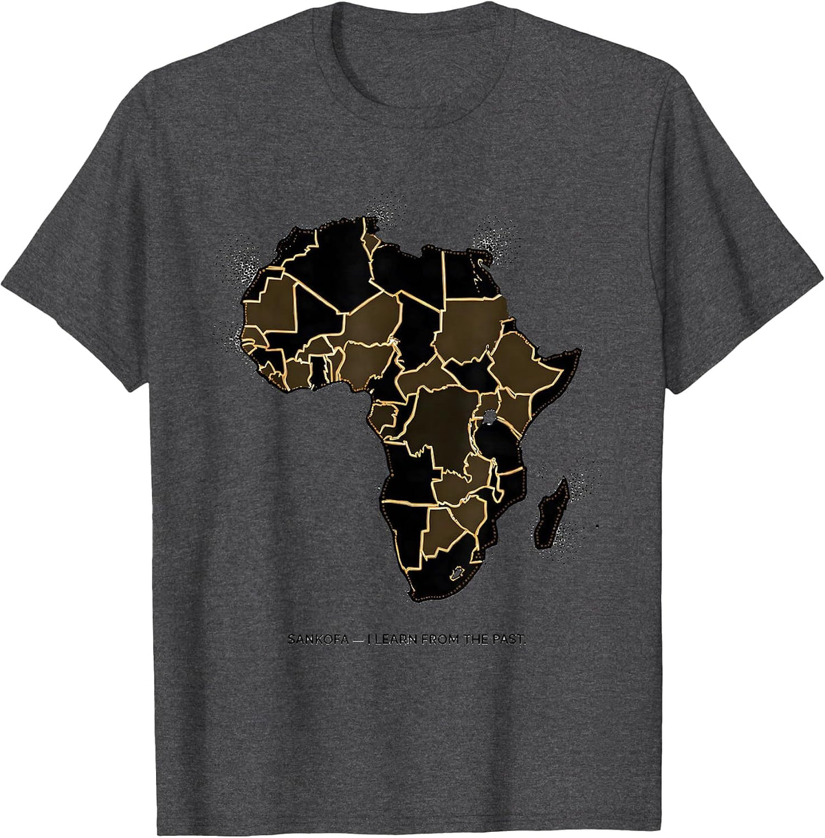 Men's Sankofa I Learn From The Past African Heritage Rugby Fan T-Shirt - Dark Heather Grey