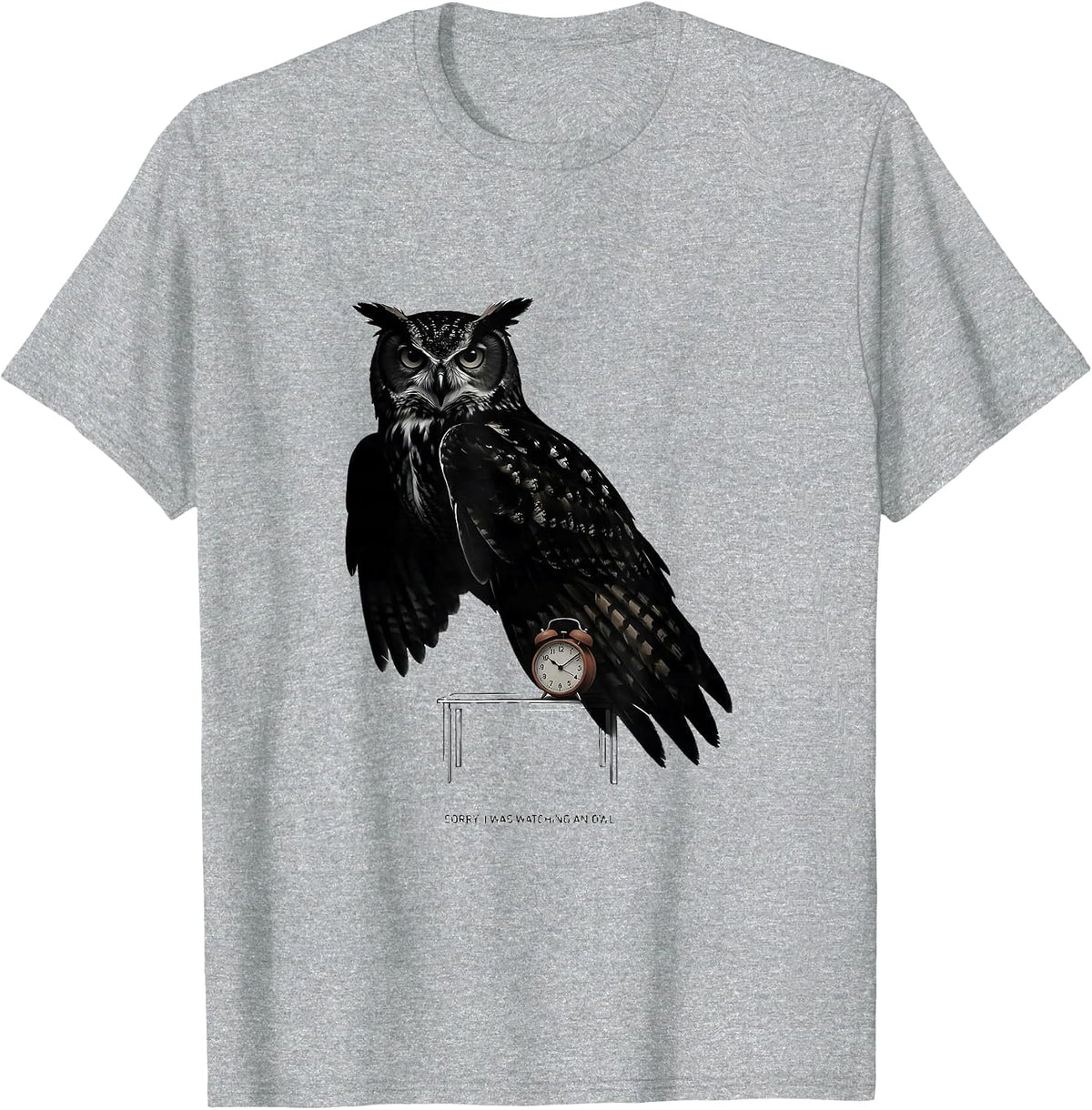 Men's Sorry, I Was Watching An Owl Retro Forest Wildlife Nature T-Shirt - Heather Grey