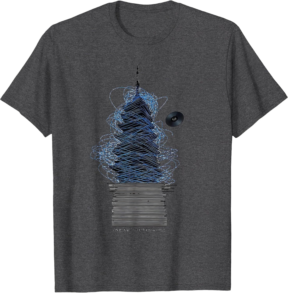 Men's Every Raft Fails The Same Way Funny 3D Printing Retro Gift T-Shirt - Dark Heather Grey