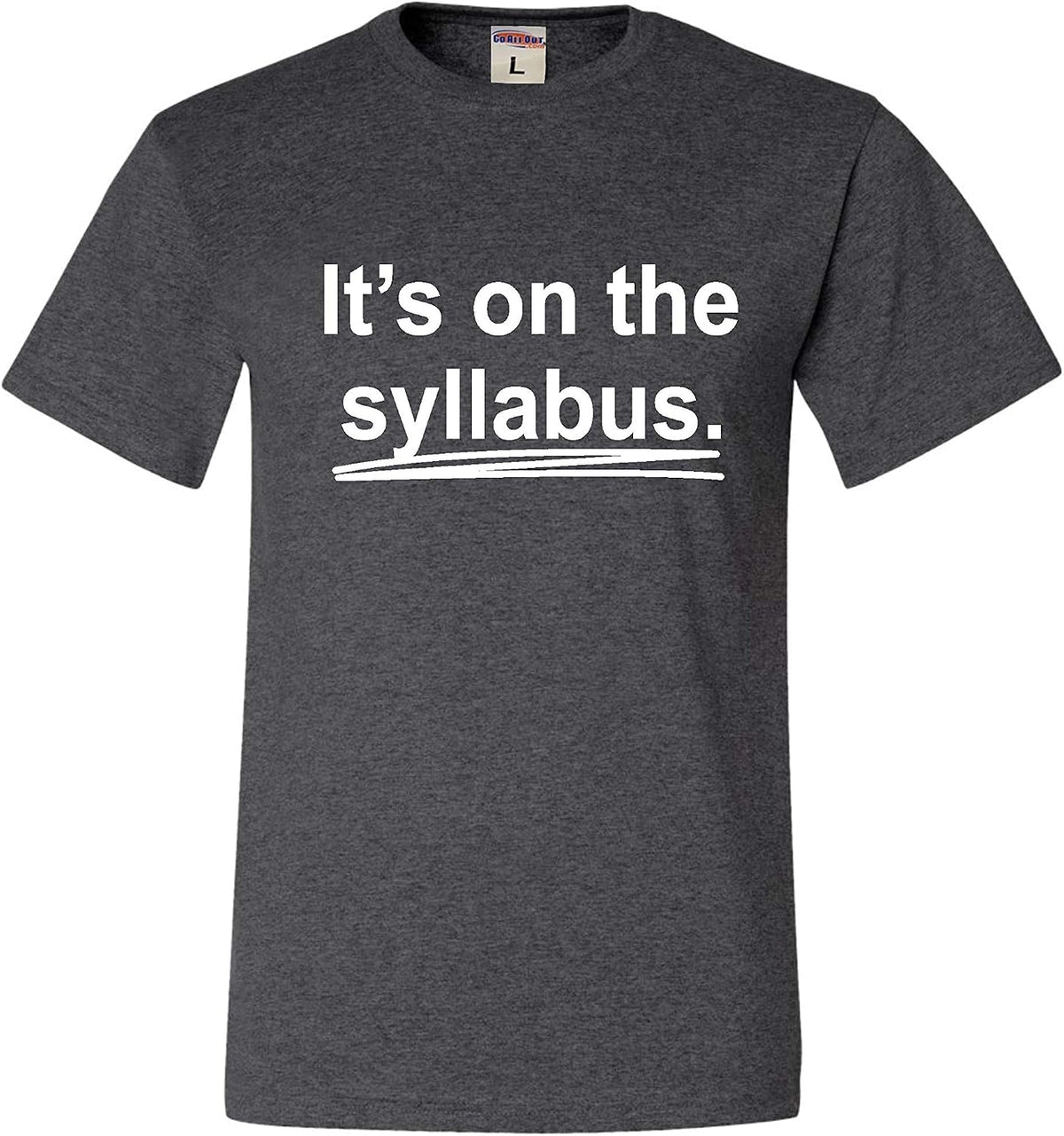 Go All Out Adult It's On The Syllabus Funny Teacher Professor T-Shirt - Heather Black