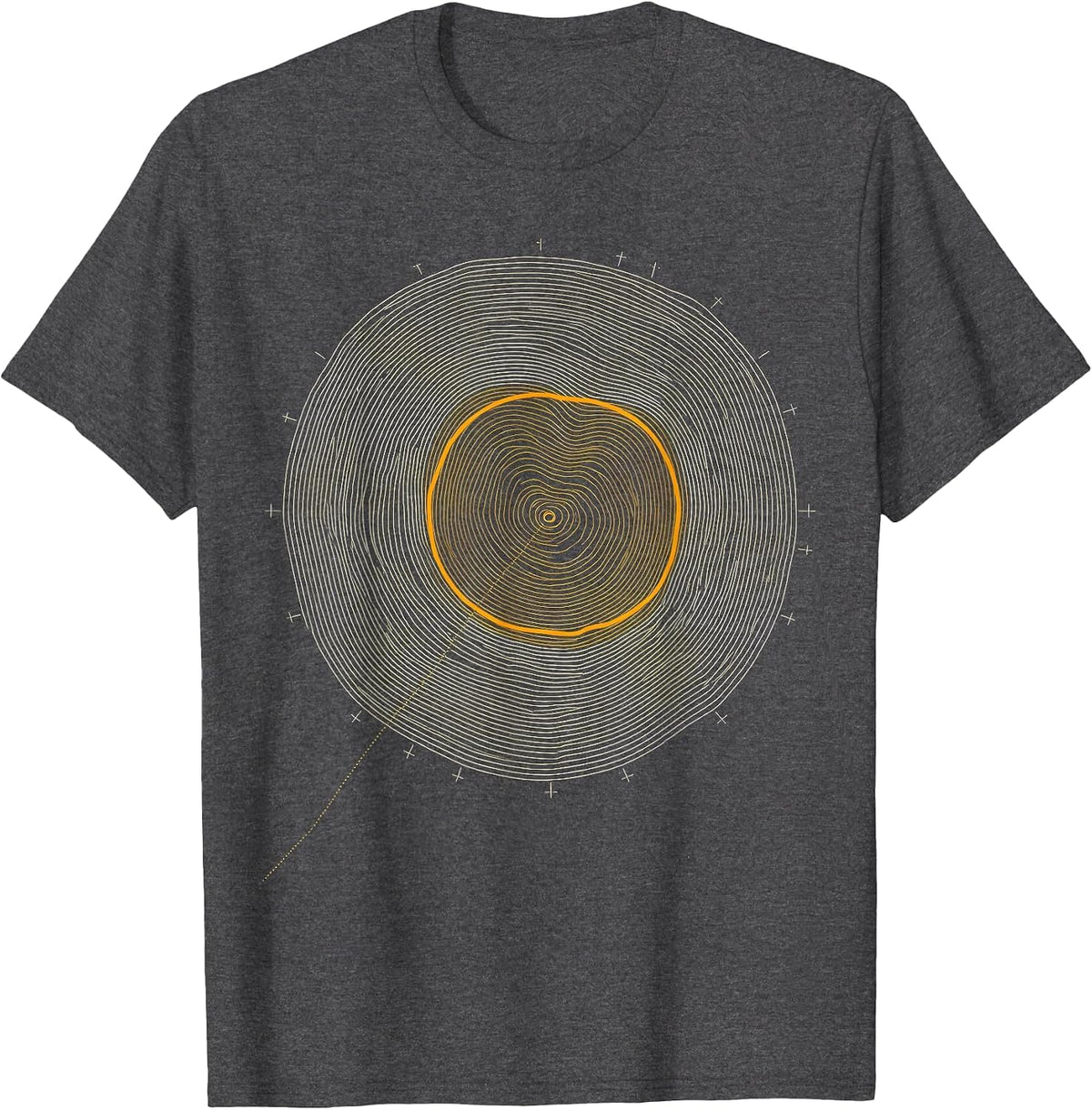 Men's Nested Contour Map Storm Chaser Meteorology Enthusiast T-Shirt - Dark Heather Grey