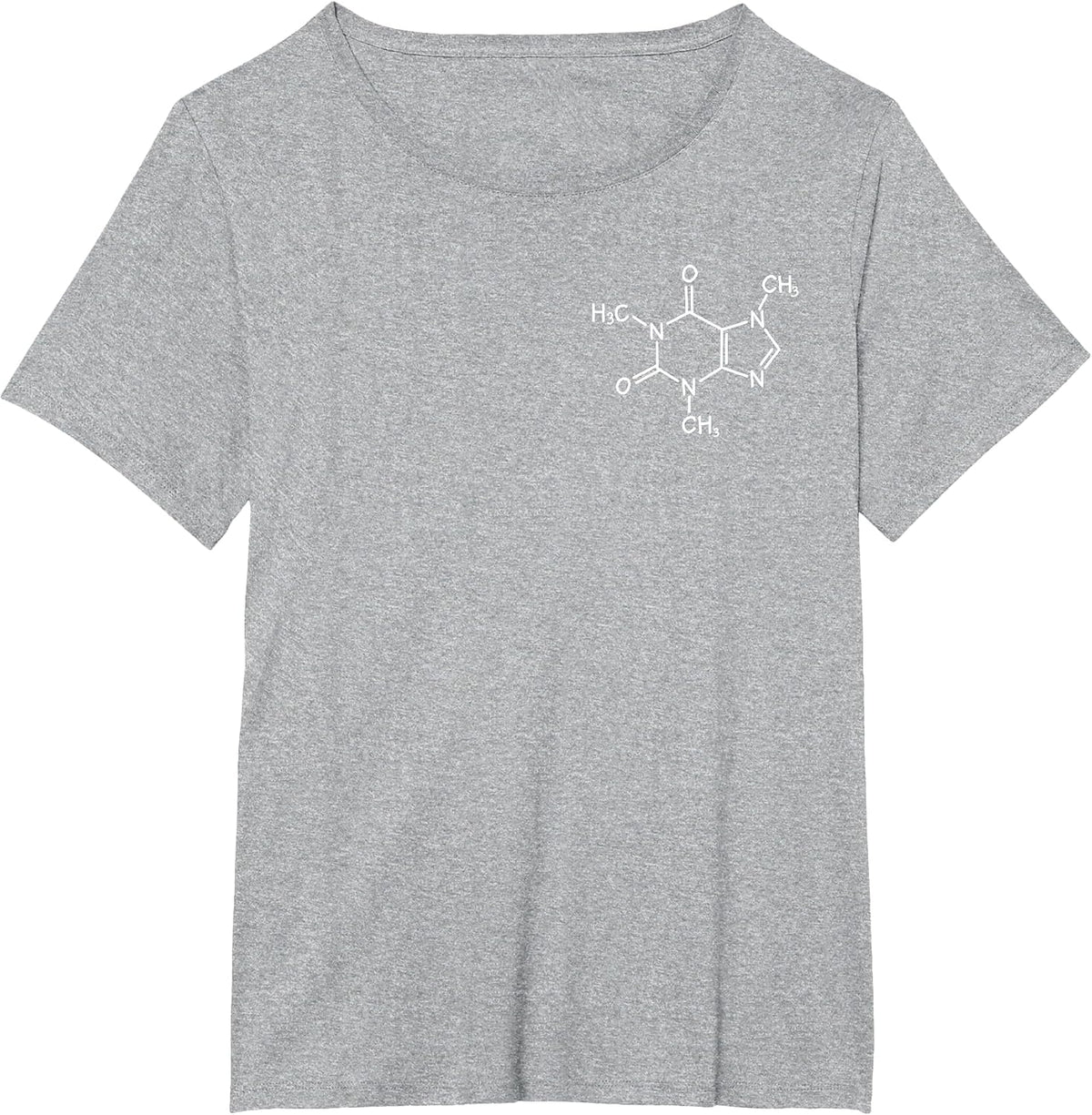 Caffeine Molecule Design for Coffee and Science Fans T-Shirt - Heather Grey