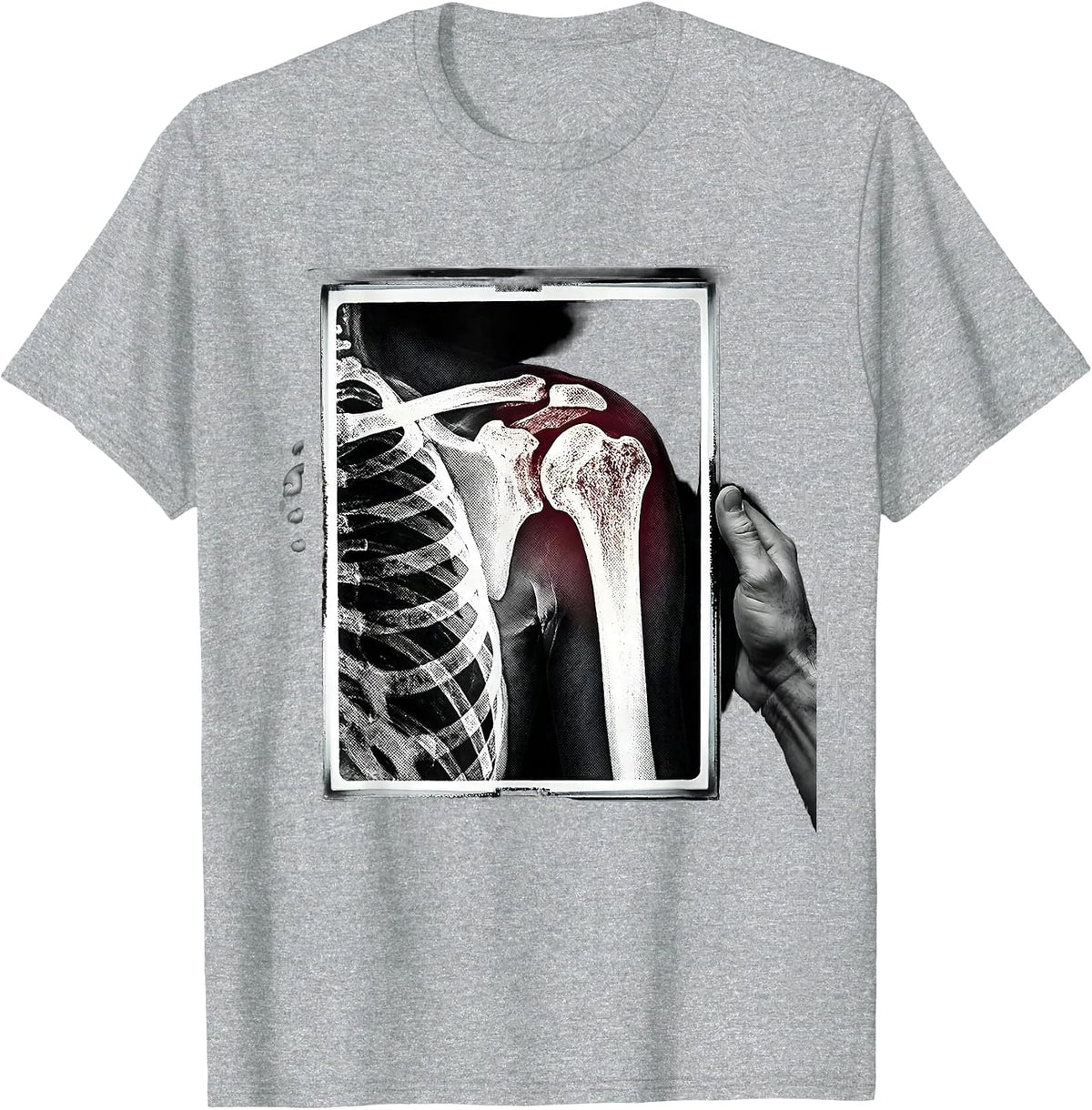 Men's Radiographic Detector Shoulder Joint Radiology Tech Humor T-Shirt - Heather Grey